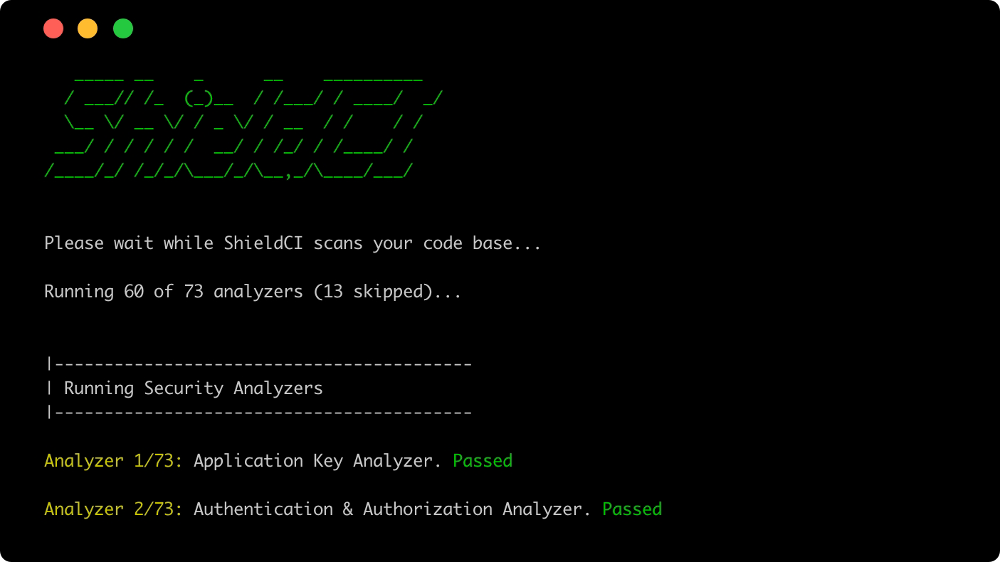 ShieldCI Terminal Output